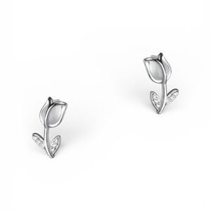 Sterling Silver Tulip Stud Earrings